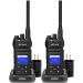 Retevis NR30S Walkie Talkies Long Range IP67 Waterproof GMRS Two Way Radio Noise Canceling - Black - Pack Of 2