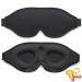 2023 Innovative Sleep Mask for Men and Women Trilancer 3D 100% Light Blocking Design Comfortable Eye mask Blackout Blindfold for Sleeping Nap Meditation Travel with Earplugs (Black)