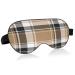 WELLDAY Sleep Mask Brown Plaid Night Eye Shade Cover Soft Comfort Blindfold Blockout Light Adjustable Strap for Men Women