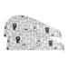 Hand Painted Paws Dry Hair Cap 2 Piece Quick Drying Towel Set with Button Headband Super Absorbent Soft & Comfortable