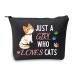 Cat gifts make-up bag "Just A Girl Who Loves Cat" cosmetic bag cat lovers gifts for women cat owners gifts cat travel bag black cat bag