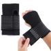 Yoezuo Hand Wrist Braces 2 Pack Elastic Breathable Wrist Band with Strap Support for Carpal Tunnel Arthritis Tendonitis Hand Pain Relief Men/Women Right & Left (Black)
