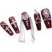 PN-026 Press-On Nails Hand Nails Polished 10 Pieces Reusable Premium Artificial Nails Diva Queen Cross Heart Crystal Stones Chain Metallic Red - Buy Online on GoSupps.com