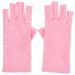 Ipetboom 1 Pair Nail Gloves Nail Lamp Light Nail Gel Moisturizing Gloves Nail Art Salon Gloves Nail Art Gloves Uv Protection Gloves for Nail Uv Gloves for Manicure Nail Art Accessory Pink