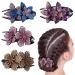 4 Pcs Rhinestones Hair Clips Double Flower Hair Clips Fancy Hair Clips Crystal Hair Claw Clips Decorative Hair Accessories for Women