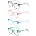 Lanomi Classic blue light filter reading glasses Cats Sight Rectangle Plastic Transparent Frame UV400 Protection Reading Aid visual aid anti blue light computer glasses 4 pieces 4.0 diopters
