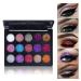 ETEDES Glitter Eyeshadow Makeup Palette -Small Sequins Shimmer Matte Eyeshadow Professional Makeup Natural Long Lasting Waterproof Eye Shadow 15 Colors (Set 1)