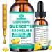 Quercetin with Bromelain Liquid Drops, 4X Stronger Than Capsules & Pills, 7-in-1 Organic Zinc Quercetin 1000mg with Bromelain 500mg Vitamin C D3 Immune Support for Respiratory Health & Antioxidant Pineapple 2 Fl/Oz (Pack of