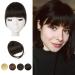 BARSDAR Clip in Fringe Human Hair 100% Real Hair Fringe Extensions Clip in French Bangs Fringe with Temples Clip on Fringe Bangs Real Hair Pieces for women Natural Color Washable/Dye-able 3# Neat Bangs (Pack of 1) 3# Darker Brown