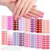 WOKOTO 16 Sheets Pink Solid Nail Polish Strips Full Nail Wraps for Women Nail Art Strips 224 Tips Stick On Nail Polish Stickers Gel Nail Strips for Nails Decals for Nail Art Gel Stickers for Girls KIT1 Pink Solid