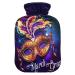 Mardi Gras Hot Water Bottle with Cover Hot Water Bottles for Pain Relief Hot Water Bottle Water Bag Feet and Bed Warmer for Arthritis 1L