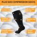 3 Pairs Plus Size Compression Socks 20-30 mmHg for Wide Calf | Men & Women Knee High Flight Socks 3XL - Black - Buy Online on GoSupps.com