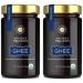 Ancient Organics Ghee - Organic Grass Fed Ghee Butter Gluten-Free Clarified Butter Vitamins & Omegas - Lactose Reduced Kosher USDA Certified - 28 Oz - Pack of 2