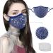 Lieikic women Halloween mask mouth protection necker slate washable reusable breathable multifunction cloth for evening party (k)