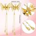 PAGOW 4pcs Elegant Tassel Butterfly Hairpin Alligator Clip | Antique Side Clip for Women, Perfect for Wedding or Party Hair Adornment - Silver+Gold - Buy Online on GoSupps.com