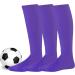 Soccer Softball Baseball Knee High Tube Socks 3-Pack - Purple | Kids Teens Men Women Unisex | Cushioned Athletic Sports Socks - Buy Online on GoSupps.com