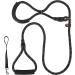 Reflective 1.5M Figure 8 Dog Lead Choker Leash for Large Medium Dogs - Black - Buy Online on GoSupps.com
