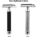 BENKEG RASIER Double Edge Shaving Razor - Premium Steel Manual Razor with Long Grip - Traditional Silver Shaving Apparatus for Men - Buy Online on GoSupps.com