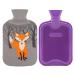 HomeTop Premium Classic Rubber Hot Water Bottle w/Cute Knit Cover (2 Liter, Purple) Purple 67.63 Fl Oz (Pack of 1)