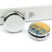 Buy Round Yellow & Blue Floral Print Pill Box - 3 Compartment Portable Medicine Organizer | Decorative Metal Pill Case - Buy Online on GoSupps.com
