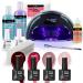 Mylee Complete Professional Gel Nail Polish LED Lamp Kit 4x MyGEL Colours Top & Base Coat Mylee PRO Salon Series Convex Curing LED Lamp Prep & Wipe Gel Remover and more (Black Lamp)