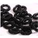 Miya Set of 10 Black Elastic Telephone Cable Hair Ties | Mini Plastic Spiral Hair Accessories & Bracelet - Buy Online on GoSupps.com