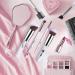 16PC Makeup Brush Set with Beauty Blenders & Cleaner - Premium Synthetic Marble Finish - Buy Online on GoSupps.com