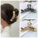 2 Pcs Large Fish Bone Hair Clips - Non-slip Metal Hair Claw Clips in Black and Gold for Thick or Thin Hair - Geometric French Hair Grip Accessories for Women - Buy Online on GoSupps.com