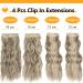 Buy Cheap Clip in Extensions - Long Wavy Synthetic Blonde Hairpiece Set | 4 Piece Ash Blonde & Natural Blonde for Women - Buy Online on GoSupps.com