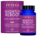 FRISKA Nightly Reboot Enzyme and Probiotics Supplement Promotes Better Digestion and Sleep Supports Gut Health for Men and Women Melatonin Chamomile 30 Capsules Nightly Reboot 30 Count (Pack of 1)