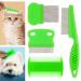 Molain Cat Dog Flea Comb 4 Pieces Pet Tear Stain Remover Comb Set Pet Dog Cat Grooming Comb (Green)