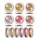 Rose Gold Chrome Nail Powder 6 Boxes Mirror Shiny Nail Glitter Dust Holographic Metallic Nail Art Pigment Powder for DIY Nail Decoration