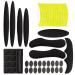 1 set of helmet pad package with 12 reflective stickers bicycle feed foam anti-collision helmet foam cushion helmet pad (black)
