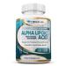 Alpha Lipoic Acid 600mg Capsules - Extra Strength ALA Supplement - Best Pure Vegetarian Capsules for Nerve Pain Skin Face Eye and Brain Boost Helps Sustain Natural Detoxification Non-GMO