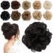 Tess hair part dutt dark brown hair tie with hair wavy Small hair knot upd hairstyles cheap hair extension extensions for women 30g 30 g dark brown