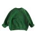 Volunboy Baby Boy Girl Knit Sweater Oversized Blouse Pullover Sweatshirts Crewneck Long Sleeve Knitted Top 5-6 Years Green