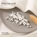 Unicra Flower Bride Wedding Hair Comb Silver Pearl Hair Accessories Crystal Bridal Headpiece for Women and Bridesmaid - Buy Online on GoSupps.com
