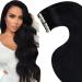 Laavoo tape real hair extensions black real hair tape extensions invisible hair extension real hair tape in hair extensions remy 35cm 40g 20pcs #1 35cm-20pcs 1.1 #1