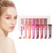 Transparent Lip Gloss for Women Fruit Flavored Lip Gloss Set - 8X Jelly Tinted Lip Butter Oil Assorted Fruity Flavors Lip Gloss B