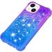 Buy Tivenfezk Nadoli Glitter Drive Sand Shell for iPhone 15 Plus | Shockproof Gradient Liquid Transparent Case with Bumper - Violet Blue - Buy Online on GoSupps.com