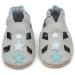 Dotty Fish Soft Leather Toddler Sandals with Suede Soles | Non-slip | Grey Star | Sizes 0-6M to 3-4Y - Buy Online on GoSupps.com