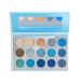 Blue Eyeshadow Palette QIUFSSE 15 Colors Eye Shadow Pallete Sets Highly Pigmented Matte Glitter Colorful Long Lasting Blendable Nude Silver Grey Glitter Metallic Navy Dark Light Blue Makeup Pallet for Women Christmas Hal...