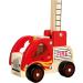 Bino Holzauto Feuerwehr - Wooden Fire Truck Toy for Kids 12 Months+ | Fold-Out Ladder PVC Tires Promotes Hand/Eye Coordination - 17x12x9 cm Red - Buy Online on GoSupps.com
