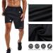 Souke Sports Men's 2 in 1 Workout Running Shorts - Quick Dry Gym Athletic Shorts with Zipper Pockets (Black, Medium) - Buy Online on GoSupps.com