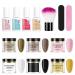 6 Colors Dip Powder Nail Kit MKNZOME 13 PCS White Black Yellow Pink Nail Glitter Dipping Powder Starter Kit Nail Powder Nail Accessories Nail Art Set Nail Kit for Beginners Gift for Girls and Women ZF009