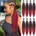 Leeven 8 Packs Red Pre Stretched Braiding Hair Extensions Yaki Straight Ombre EZ Crochet Braids Braiding Hair Hot Water Setting Burgundy Red EZ Braiding Hair Extensions /26 Inch 1B900# 26 Inch (Pack of 8) 1B900