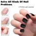 LuckForever 240pc Black Matte Square Press-On Nails | Short Fake Nails & Adhesive Tabs for Women & Girls - Stunning Acrylic Nail Tips - Buy Online on GoSupps.com