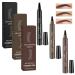 3 PCS Eyebrow Pencil Eyebrow Pen Waterproof Brow pen Microblading Eye Brow Pencils Long Lasting Natural Eyebrow Pen Black & Black-gray & Dark Brown 3 count (Pack of 1) 03 Black & Black-gray & Dark Brown