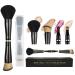 4 in 1 Makeup Brush Travel Makeup Brush Set All in One Makeup Brush Powder/Blush Brush Foundation Brush Blending Brush and Eyeshadow Brush Small Makeup Brushes Compact & Travel Essential 4 in 1 makeup brush-Black