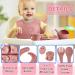 Newtay 8 Pack Baby Feeding Set - Silicone Suction Divided Plate, Bibs, Bowl, Placemat, Spoon, Fork, Cup with Straw - Dark Pink - Toddler Tableware - Buy Online on GoSupps.com